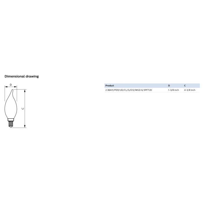 PHILIPS Philips 566653 BA11 Candelabra LED Bulb 2.3W (3 Pack)
