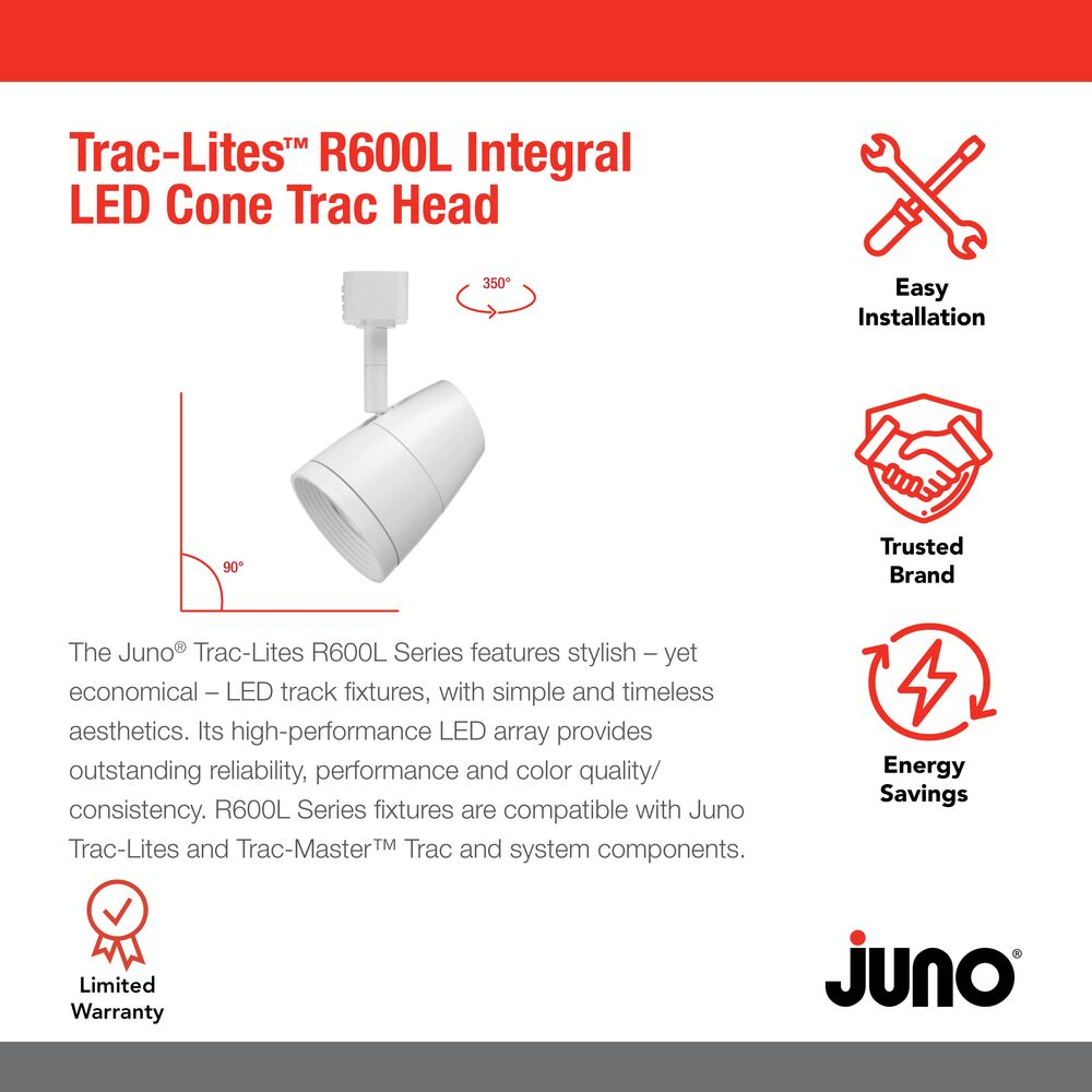 JUNO Juno Lighting R600LG227K80CRIPDIMFLWH LITH R600L G2 27K 80CRI PDIM FL WH
