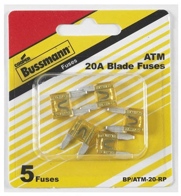 BUSSMANN Cooper Bussmann BP/ATM-20-RP 20A Mini Blade Auto Fuse 5 Pack