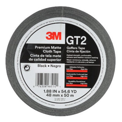 3M 3M Company GT2 Gaffer Tape Black 2 Inches X 60 Yards