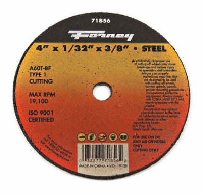 FORNEY Forney Industries Inc 71856 Type 1 Cutting Wheel 4in