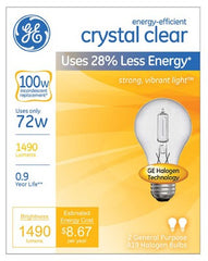 GE G E Lighting 78798 A19 Halogen Bulb 72W Clear 2 Pack