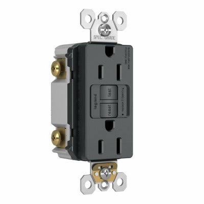 LEGRAND Pass Seymour 1597TRGCC4 Gfci Receptacle 15A Graphite 4 Pack