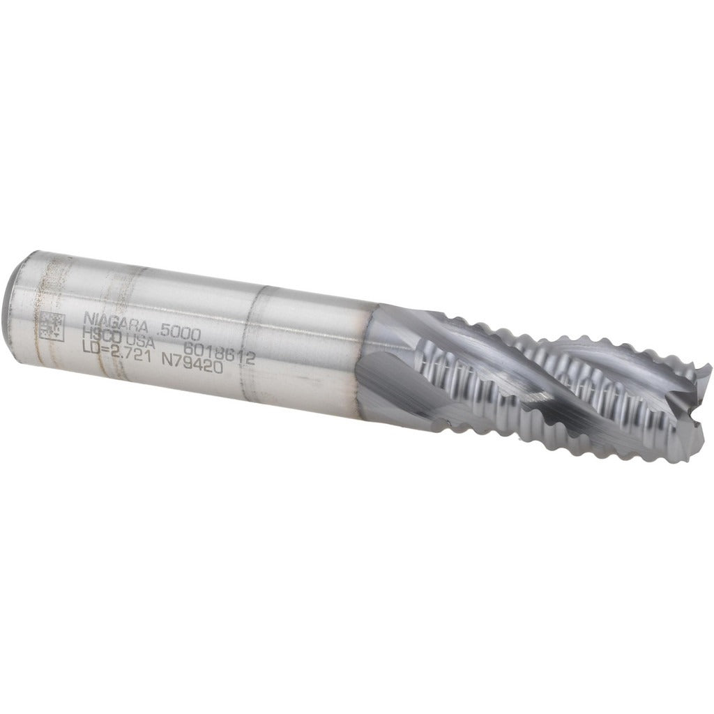 SECO TOOLS Seco 17015176 Roughing End Mill 1/2 in 4 Flute Cobalt Ticn