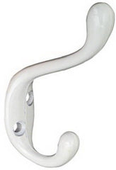 NATIONAL HARDWARE National Mfg N266-049 Heavy Duty Coat Hat Hook White 5 Pack