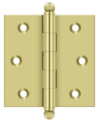 DELTANA Deltana CH2525U3 Ball Tip Hinge 2.5in X 2.5in Bright Brass