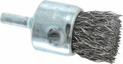 WEILER Weiler 90295 End Brush 1 in Crimped Steel Wire 22000 Rpm