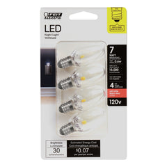 FEIT ELECTRIC Feit Electric BP7C7/827/LED/4 C7 LED Night Light Bulb 0.6W (7W Equivalent) 4 Pack BP7C7/827/LED/4