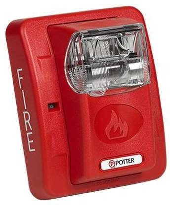POTTER ELECTRIC SIGNAL Potter Electric Signal s-24wr Wall Strobe Red 24VDC