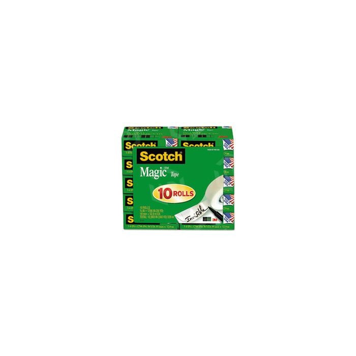 3M 3M MMM810P10K 3/4 inchesW Magic Tape (3/4 inches x 1000 inches, 10 Pack) 810-P10K