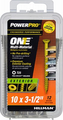 HILLMAN Hillman Fasteners 116805 Exterior Screw 10x3.5 Flat Head 12 Pack