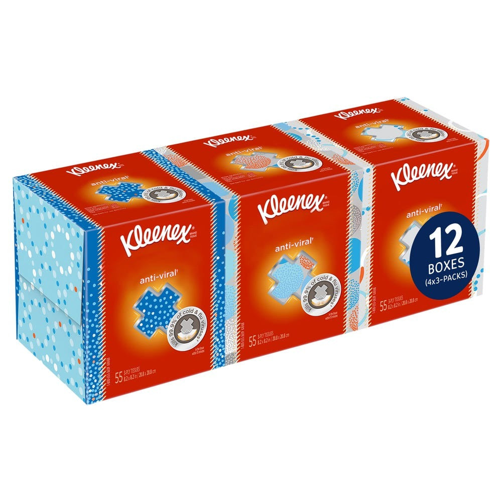 KIMBERLY-CLARK Kimberly-clark 21286 Kleenex Anti-viral Facial Tissue 3-ply