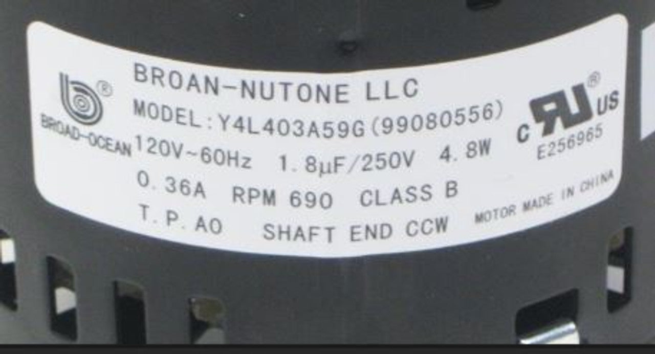 BROAN-NUTONE 99-08-0556 BLOWER MOTORS