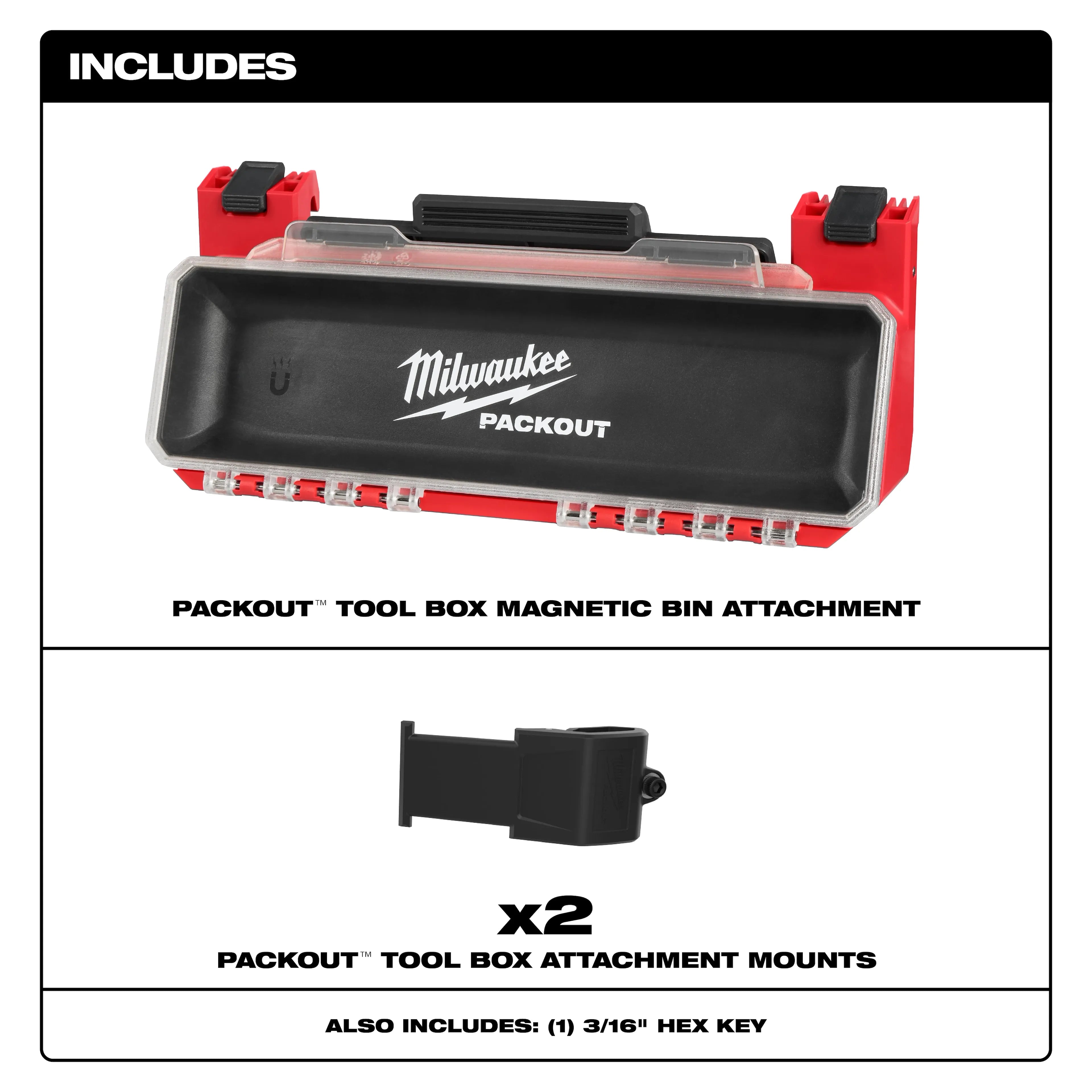 MILWAUKEE Milwaukee 48-22-8611 PACKOUT Tool Box Magnetic Bin Attachment