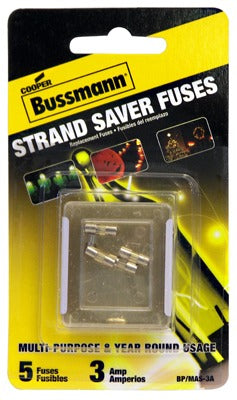 BUSSMANN Cooper Bussmann BP/MAS-3A Mini Light Set Fuse 3A 5 Pack