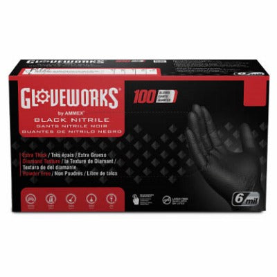AMMEX Ammex Corporation GWBN46100 Nitrile Gloves 6 Mil Large 100 Count