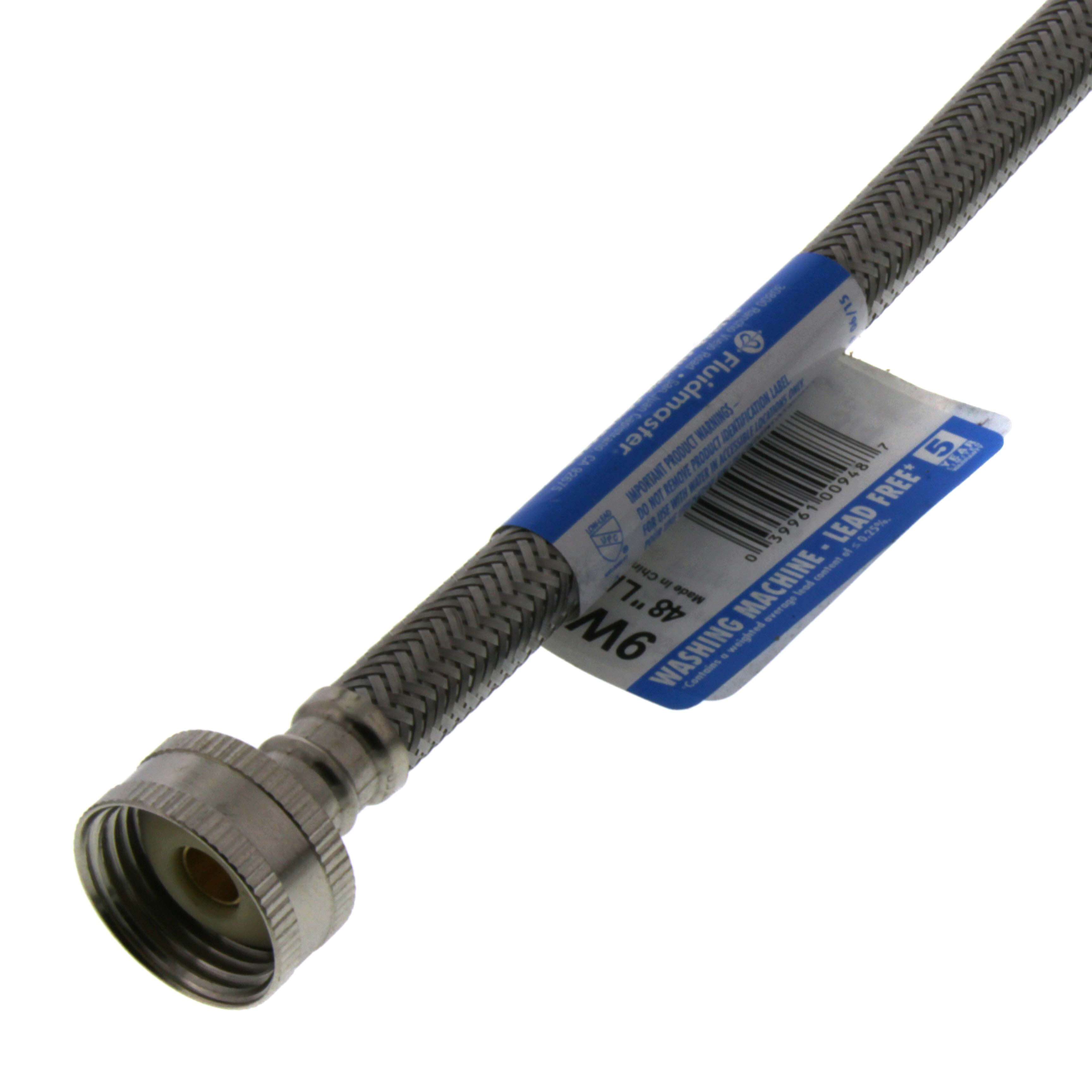 FLUIDMASTER Fluidmaster 9WM48 Washing Machine Connector 3/4 in Compression 48 in Length
