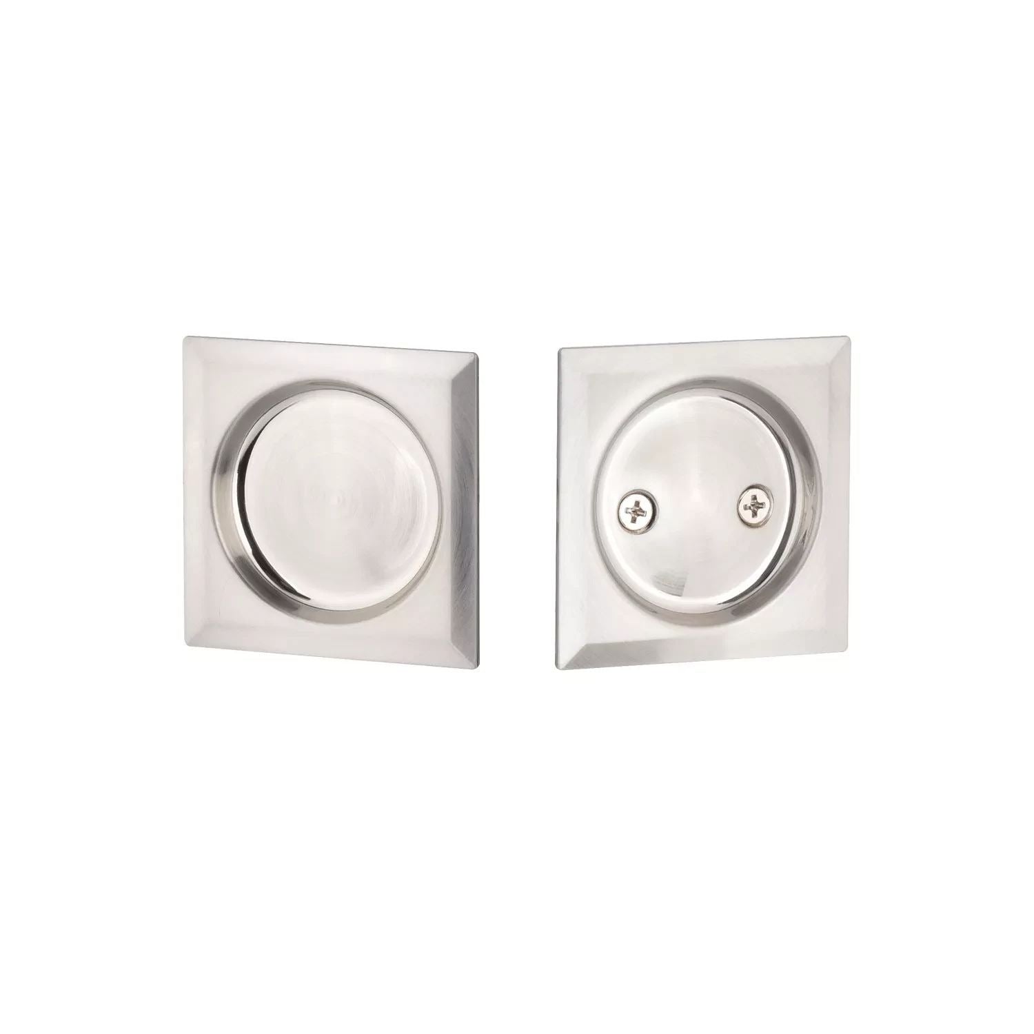 EMTEK Emtek EETPDSQU62SN Square Pocket Door Lock Satin Nickel