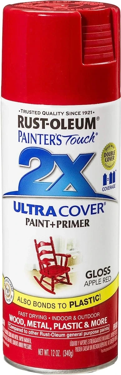 RUST-OLEUM Rust-oleum 334024 Spray Paint Primer Gloss Apple Red 12 Oz