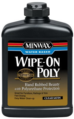 MINWAX Minwax 40917 Water Based Wipe on Poly Satin 1 Pint