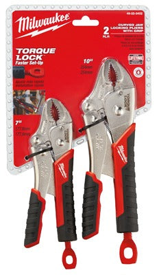 MILWAUKEE Milwaukee 48-22-3402 2pc Curved Jaw Locking Pliers Set