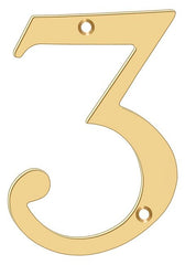 DELTANA Deltana RN4-3 4 Inch Solid Brass House Number