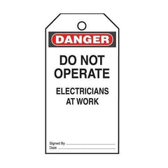PANDUIT Panduit PVT-23-Q Plastic Safety Tag Danger Do Not Operate