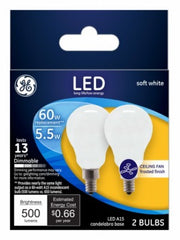 GE G E Lighting 24949 A19 Led Ceiling Fan Bulb 5.5W 2700K 2 Pack
