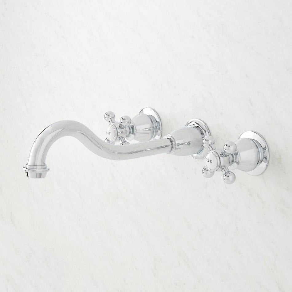 SIGNATURE HARDWARE Signature Hardware 911575 Ballantine wall-mount bathroom faucet with cross handles (8-inch centers)