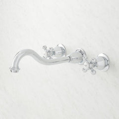SIGNATURE HARDWARE Signature Hardware 911575 Ballantine wall-mount bathroom faucet with cross handles (8-inch centers)