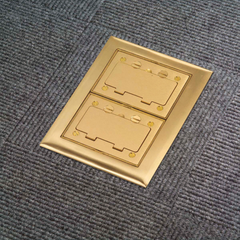 Hubbell SB3084 6 x 8.13 Inch 2-Gang Brass Carpet Flange