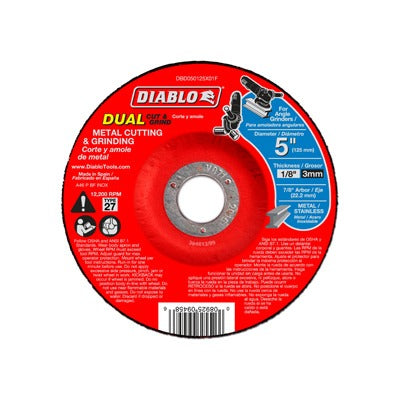 DIABLO Freud DBD050125X01F Dual Metal Cutting Grinding Disc