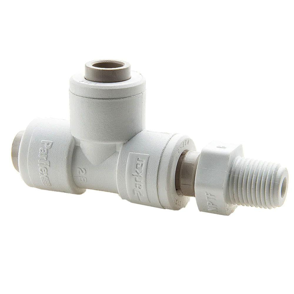 PARKER Parker PP4MRS4 Male Swivel Run Tee 1/4 in Od Nptf Polypropylene