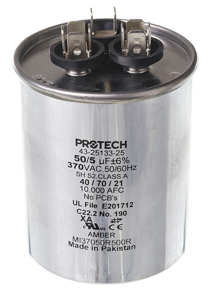 RUUD RUUD 43-25133-25 Dual Round Capacitor 50+5 uf (SIZE) REPLACEMENT MPN