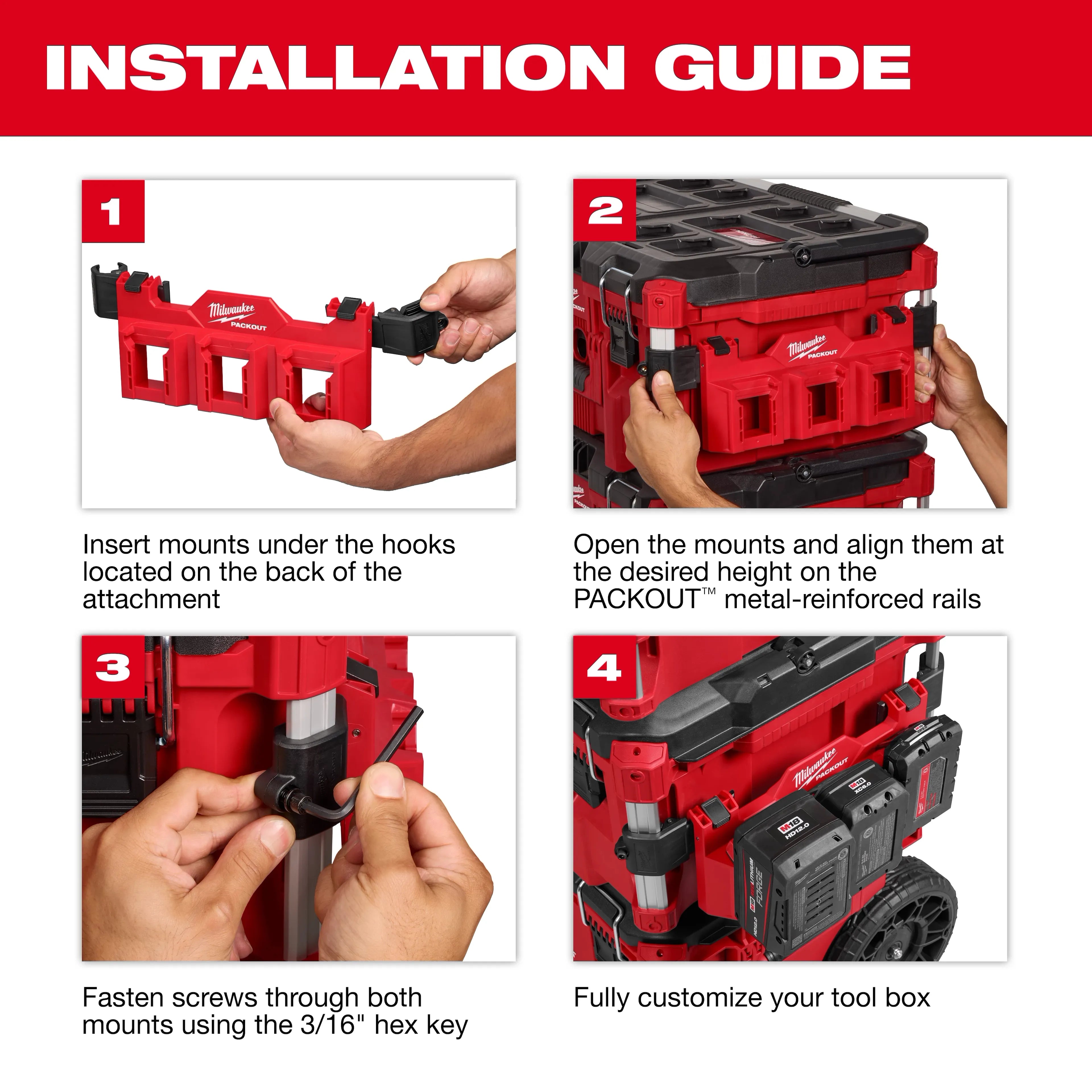 MILWAUKEE Milwaukee 48-22-8610 PACKOUT Tool Box 2-Bin Attachment