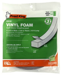 FROST KING Thermwell V445H Foam Weatherstrip Tape 3/8x1/2 in Grey
