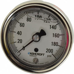 ASHCROFT Ashcroft 251009SWL02B200 Pressure Gauge 0-200 Psi 2.5in