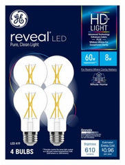 GE G E Lighting 93129532 Led A19 Bulb 8W 610lm Clear 4 Pack