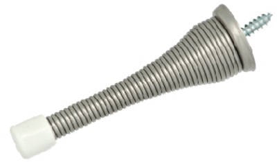 NATIONAL HARDWARE N331-140 Flexible Spring Door Stop 3in Satin Nickel 2 Pack