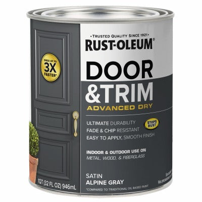 RUST-OLEUM Rust-oleum 369387 Door and Trim Paint Quart Alpine Gray