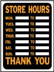 HILLMAN Hillman Fasteners 839888 Store Hours Sign 9x12 Inches