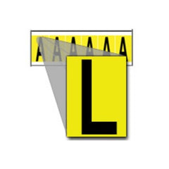 BRADY Brady 3450-L Letter Label 1-1/2 in W x 3-1/2 in H (6 per Card)