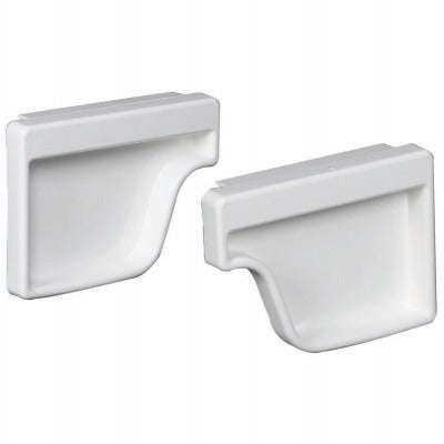AMERIMAX Amerimax Home Products M0611 K-style Gutter End Cap 5 in White 2pk