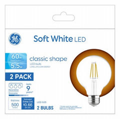 GE G E Lighting 93130357 Led G25 Globe Bulb 5.5W 2 Pack