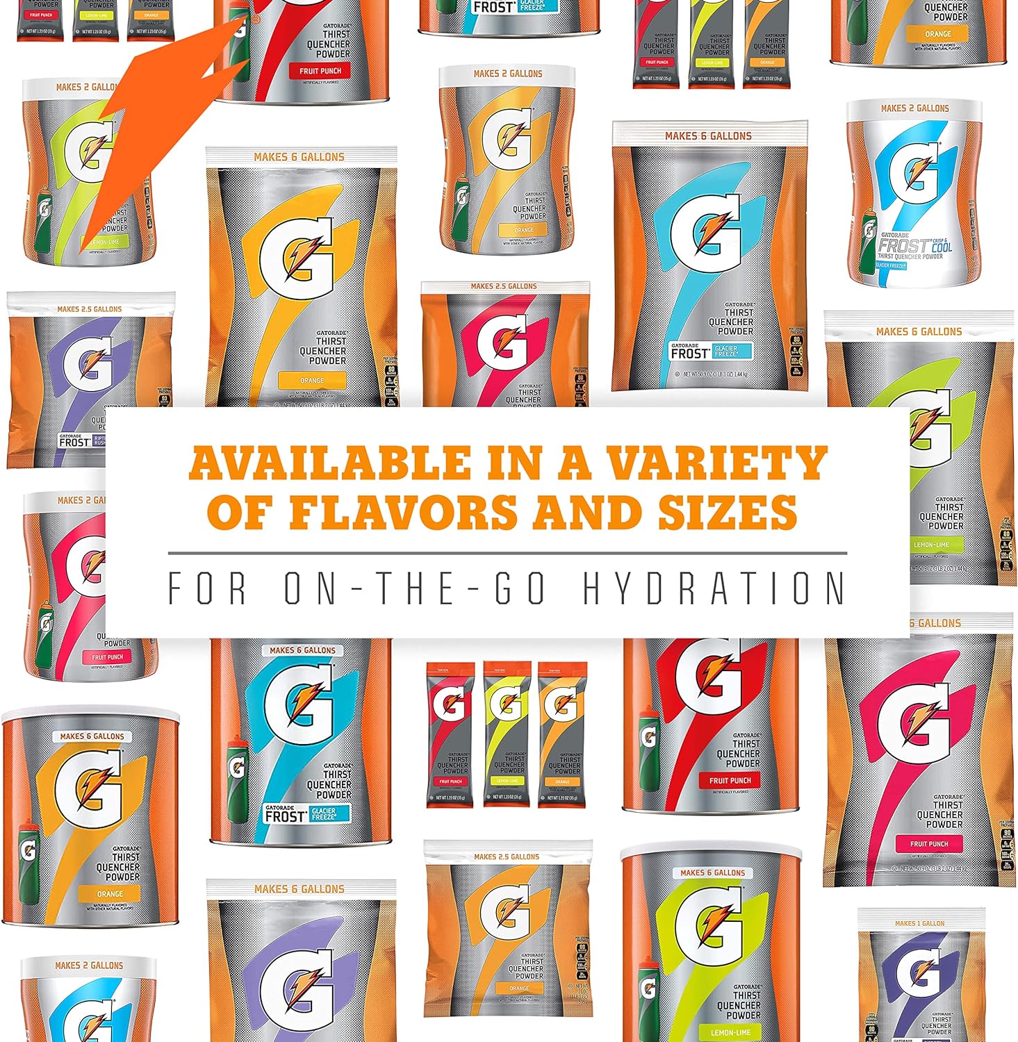 GATORADE Gatorade 33665 Thirst Quencher Powder Makes 1 Gallon/Pouch Riptide Rush 40 Count
