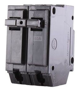 GENERAL ELECTRIC GE THQL2140 THQL Molded Case Circuit Breaker, 120/240 VAC, 40 A, 10 kA Interrupt, 2 Poles, LI/Non-Interchangeable Thermal Magnetic Trip