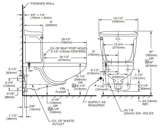 AMERICAN STANDARD American Standard 3402.016.020 Glenwall Bowl Elongated 1.6 GPF Wall Hung