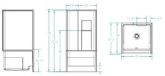 Aquatic 1363TRIO-WH Everyday 3-Piece Remodeline Sectionals Shower, 36 in L x 36 in W x 72-3/4 in H, Gel-Coated/White