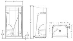Aquatic CAM148-LH-WH 48 x 36 x 90 Acrylic Left Seat Shower Module