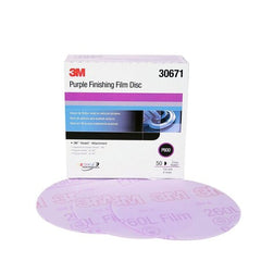 3M 7100122789 Hookit Hook and Loop Purple Finishing Film Disc Aluminum Oxide 6 in dia P600 Grit
